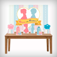 Kit 6 Displays de Mesa e Painel - Chá Revelação