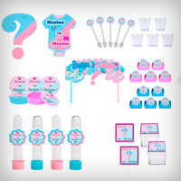 Kit Festa Chá Revelação 173 Peças (20 pessoas) - Produto artesanal