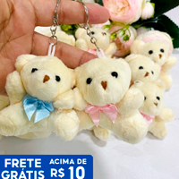 Urso pelúcia chaveiro lembrancinha chá revelação 10 unidades