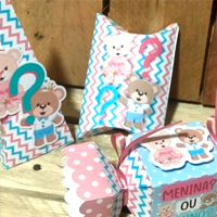 Caixinhas Chá Revelação Ursinho Personalizado