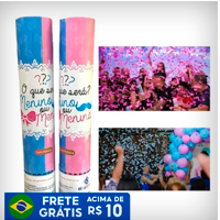 2 Lança Confete Chá Revelação Rosa ou Azul