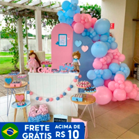Kit Festa Balão Chá Revelação Arco Desconstruído + Fita