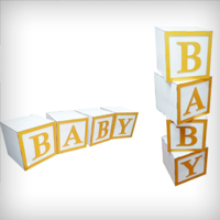 Cubo Baby Pintado / Decoração Chá de Bebê e Revelação Festa