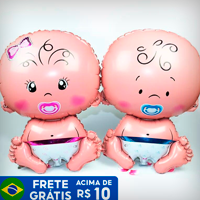 Kit c/ 2 Balão Metalizado Chá De Bebê/Revelação 45cm Festa Decoração