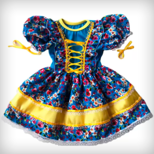 Vestido Quadrilha Festa Caipira Junina Bebê 6 Meses até 1 ano + Luva+ Fita de Cabelo - PARTYLIGHT ATELIER DAS NOIVAS