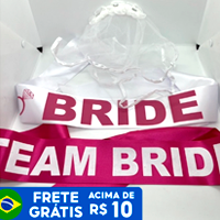 kit 1 veu + 1 Faixa bride + 6 Team bride / despedida de solteira