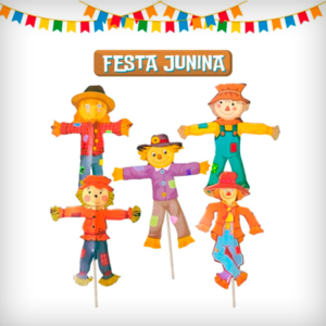 30 Espeto Palito Espantalho Enfeite Festa Junina Decoração