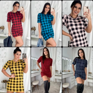 camisetão vestido xadrez festa Juliana junina São João