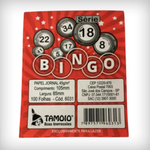 BLOCO DE BINGO PEQUENO C/100 FOLHAS FESTA JUNINA