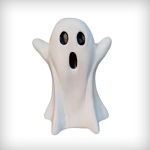 Estatueta sala quarto Fantasma Hallowen Branco cerâmica17x13 - Shoppingnet