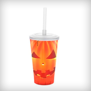 Copo 500 ml hallowen tampa e canudo durável bezavel