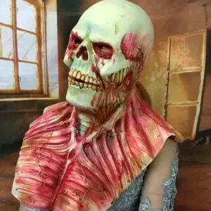 Mascara Fantasia Hallowen Caveira Corpo Humano Latex - MHR