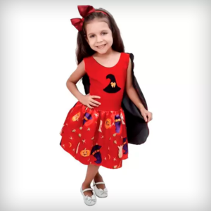 Fantasia Hallowen Bruxinha c/ Capa Infantil Dia das Bruxas - Brink Model