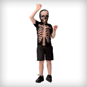 Fantasia Caveira Infantil Esqueleto Trincado Hallowen Menino - Fantasias Super