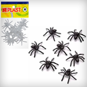Brinquedo 12 Mini Aranhas Pretas Plástico Brinquedo Festa Hallowen