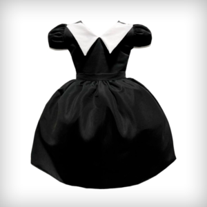 Vestido Wandinha Infantil de festa Temático preto Rodado Hallowen Menina Princesa